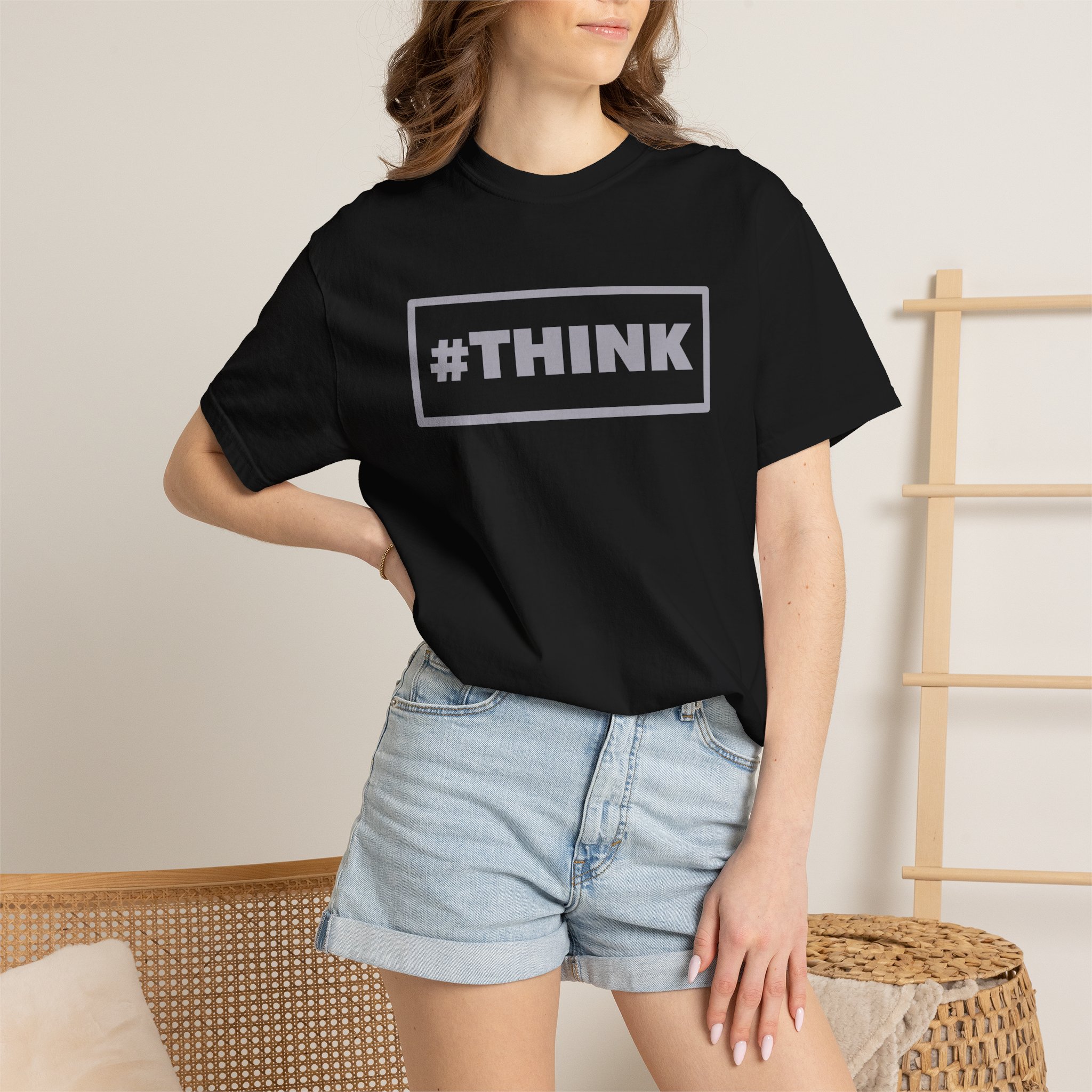 #THINK Graphic Tee — Minimalist Inspirational White T-Shirt - Image 36
